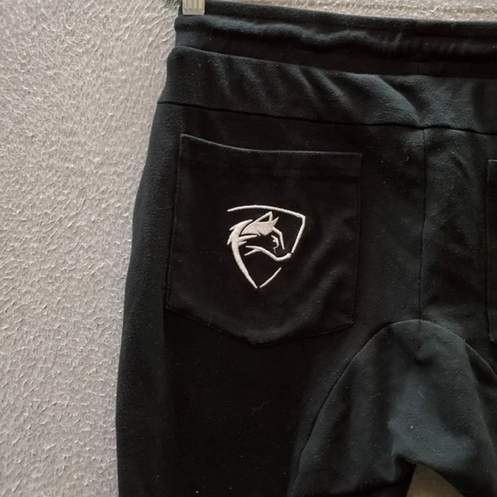 Alphalete Men Activewear Pants‎ Medium Black Jogger Logo Embroidered READ